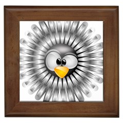 Owl-fluff-prance-animal-surprised Framed Tile