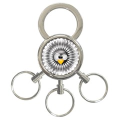 Owl-fluff-prance-animal-surprised 3-ring Key Chain