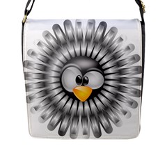 Owl-fluff-prance-animal-surprised Flap Closure Messenger Bag (l)