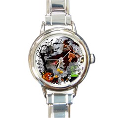 Halloween Round Italian Charm Watch