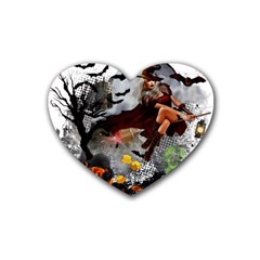 Halloween Rubber Heart Coaster (4 Pack)