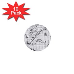 Florida-map-antique-line-art 1  Mini Buttons (10 Pack) 