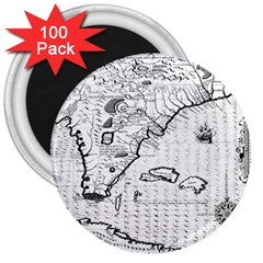 Florida-map-antique-line-art 3  Magnets (100 Pack)