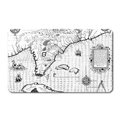 Florida-map-antique-line-art Magnet (rectangular)