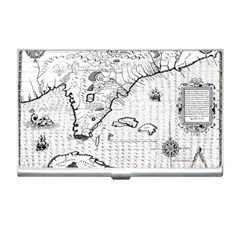 Florida-map-antique-line-art Business Card Holder