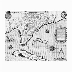 Florida-map-antique-line-art Small Glasses Cloth