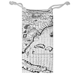 Florida-map-antique-line-art Jewelry Bag