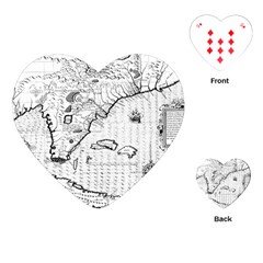 Florida-map-antique-line-art Playing Cards Single Design (heart)