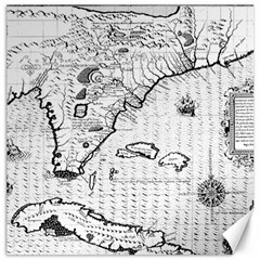 Florida-map-antique-line-art Canvas 12  X 12  by Jancukart