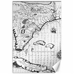 Florida-map-antique-line-art Canvas 20  x 30  19.62 x28.9  Canvas - 1