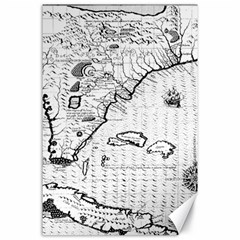 Florida-map-antique-line-art Canvas 24  X 36  by Jancukart