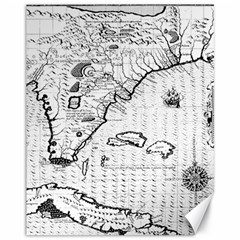 Florida-map-antique-line-art Canvas 11  X 14  by Jancukart