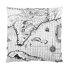 Florida-map-antique-line-art Standard Cushion Case (two Sides)