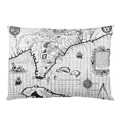 Florida-map-antique-line-art Pillow Case