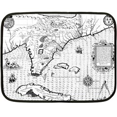 Florida-map-antique-line-art Fleece Blanket (mini)