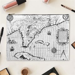 Florida-map-antique-line-art Cosmetic Bag (xl)