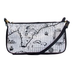 Florida-map-antique-line-art Shoulder Clutch Bag