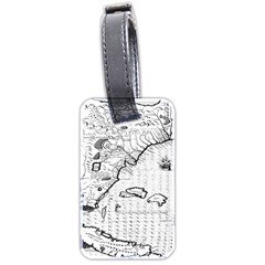 Florida-map-antique-line-art Luggage Tag (two Sides) by Jancukart