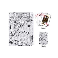 Florida-map-antique-line-art Playing Cards Single Design (mini)