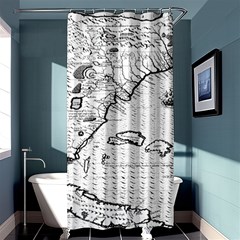 Florida-map-antique-line-art Shower Curtain 36  X 72  (stall) 