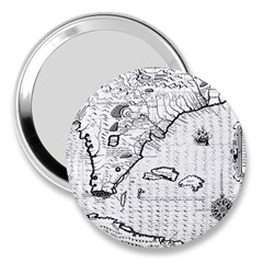 Florida-map-antique-line-art 3  Handbag Mirrors