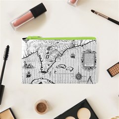 Florida-map-antique-line-art Cosmetic Bag (xs)