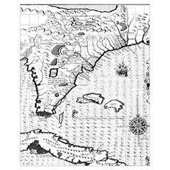 Florida-map-antique-line-art Drawstring Bag (small)