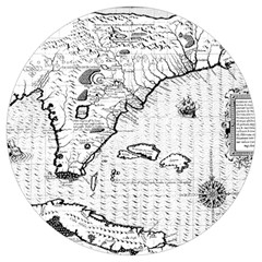 Florida-map-antique-line-art Round Trivet