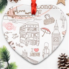 I Love London Drawing Ornament (heart) by Jancukart