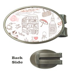 I Love London Drawing Money Clips (oval) 