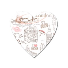 I Love London Drawing Heart Magnet by Jancukart