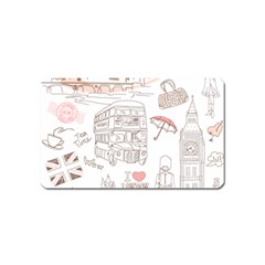 I Love London Drawing Magnet (name Card) by Jancukart