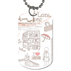 I Love London Drawing Dog Tag (two Sides) by Jancukart