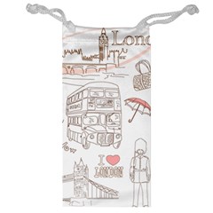 I Love London Drawing Jewelry Bag by Jancukart