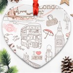 I Love London Drawing Heart Ornament (Two Sides) Front