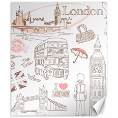 I Love London Drawing Canvas 8  X 10 