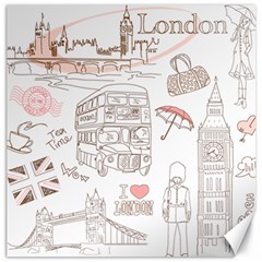 I Love London Drawing Canvas 12  X 12 