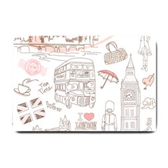 I Love London Drawing Small Doormat  by Jancukart