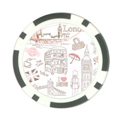 I Love London Drawing Poker Chip Card Guard (10 Pack)