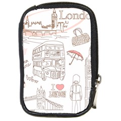 I Love London Drawing Compact Camera Leather Case by Jancukart