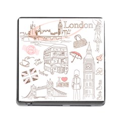 I Love London Drawing Memory Card Reader (square 5 Slot)