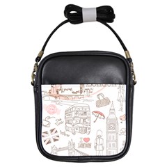 I Love London Drawing Girls Sling Bag by Jancukart