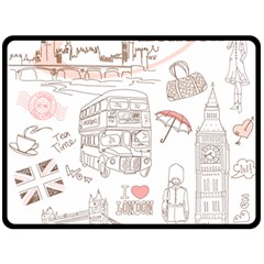 I Love London Drawing Fleece Blanket (large) 