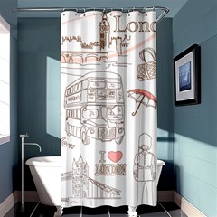 I Love London Drawing Shower Curtain 36  X 72  (stall)  by Jancukart