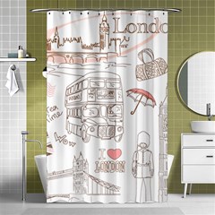 I Love London Drawing Shower Curtain 48  X 72  (small)  by Jancukart