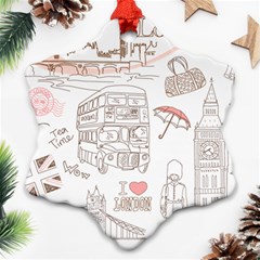 I Love London Drawing Ornament (snowflake) by Jancukart