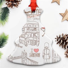 I Love London Drawing Ornament (christmas Tree)  by Jancukart