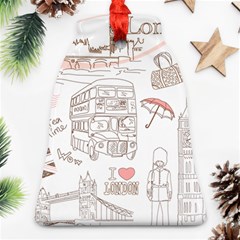 I Love London Drawing Bell Ornament (two Sides)