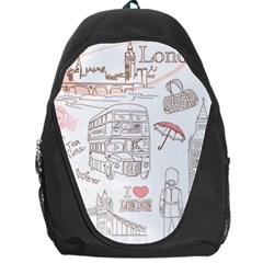 I Love London Drawing Backpack Bag