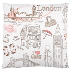 I Love London Drawing Standard Flano Cushion Case (two Sides) by Jancukart